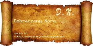 Debreczeny Nóra névjegykártya