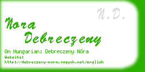 nora debreczeny business card